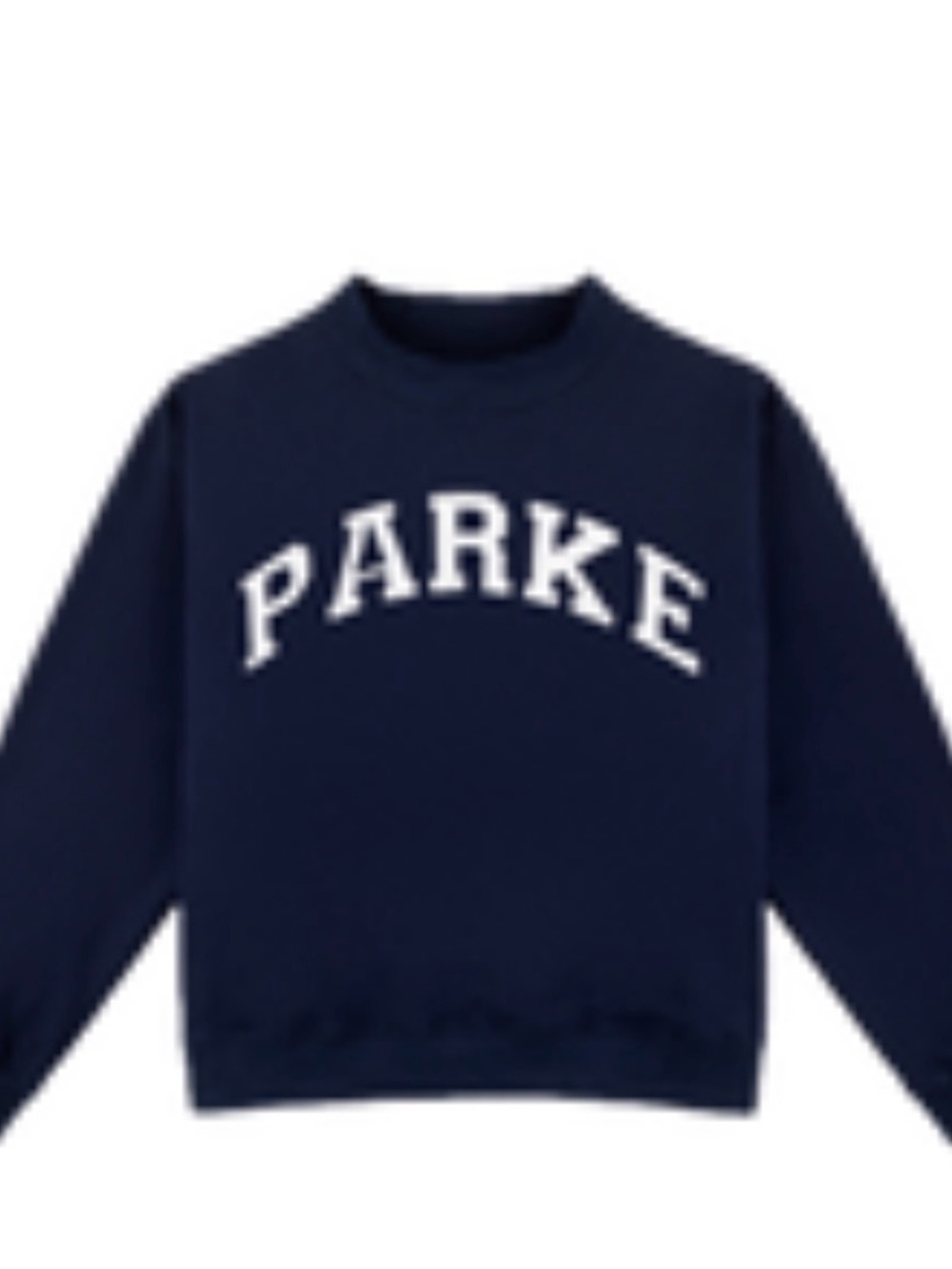PARKÉ Navy Crewneck Sweatshirt with White Arch Logo